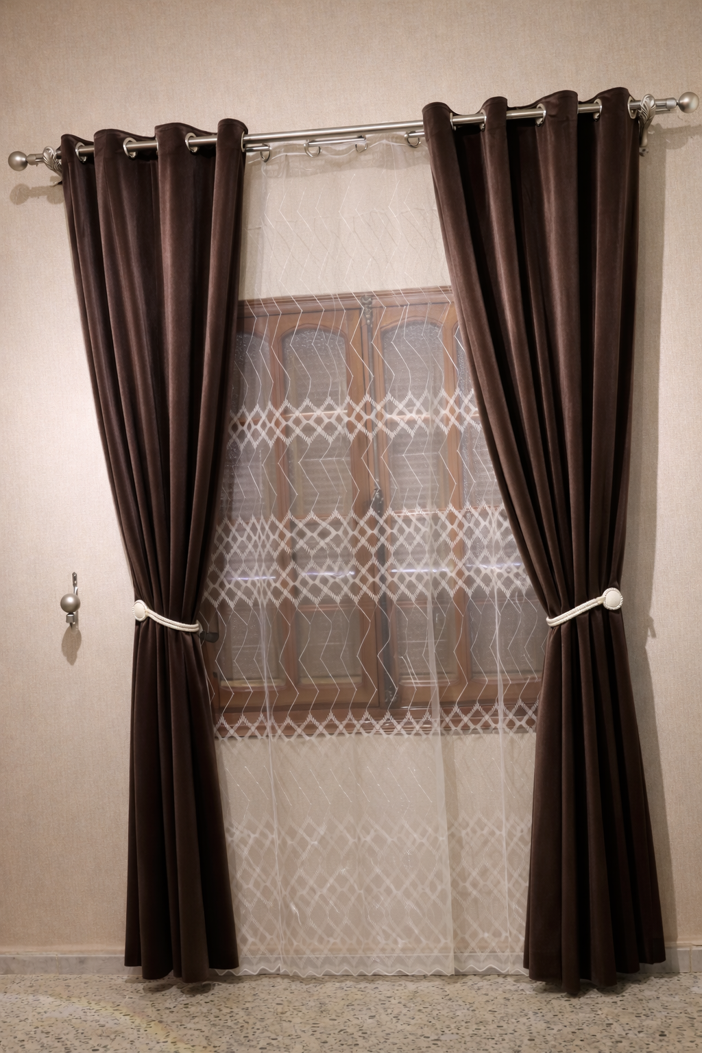 rideaux et cache-rideau simples (3 pièces)