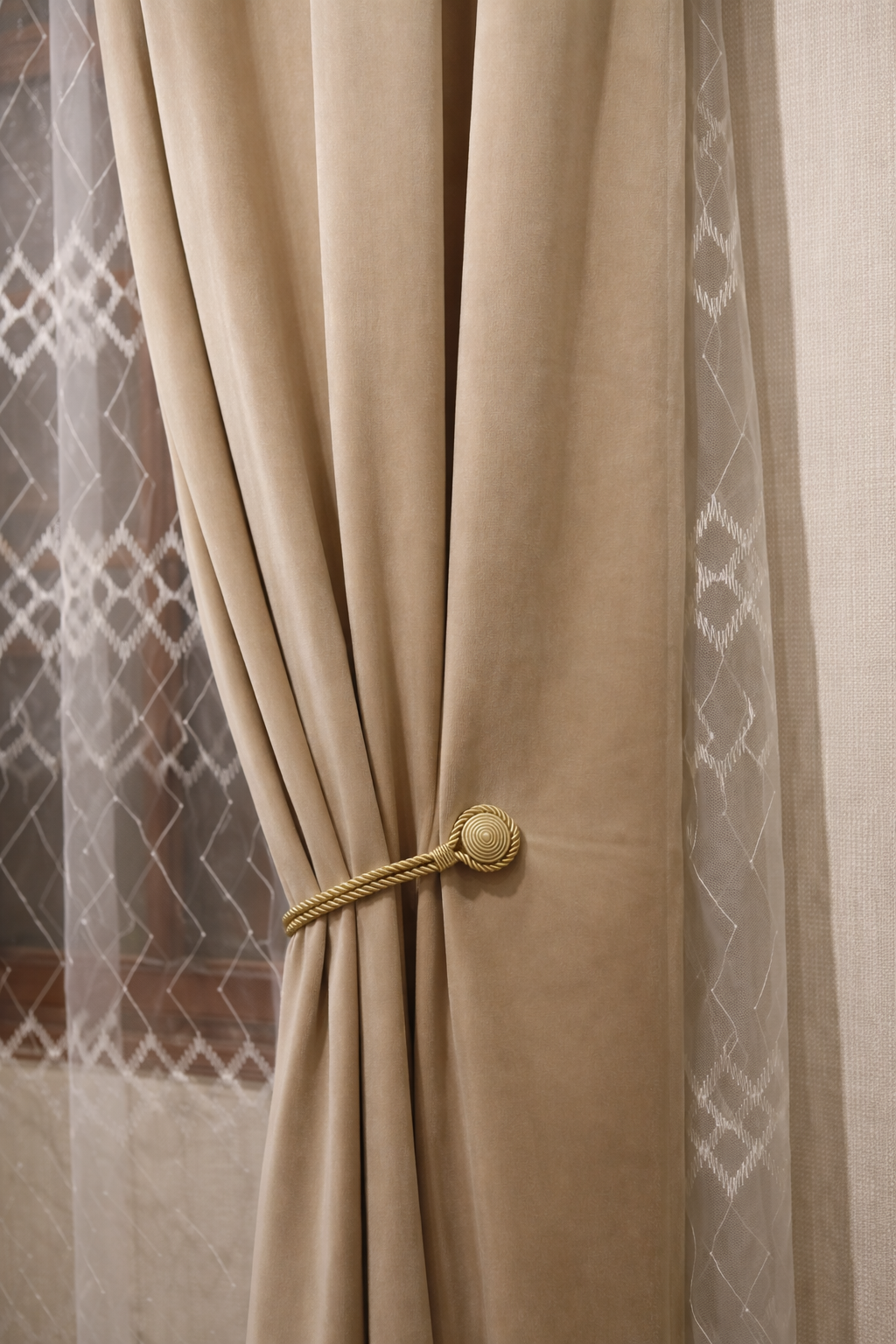 rideaux et cache-rideau simples (3 pièces)