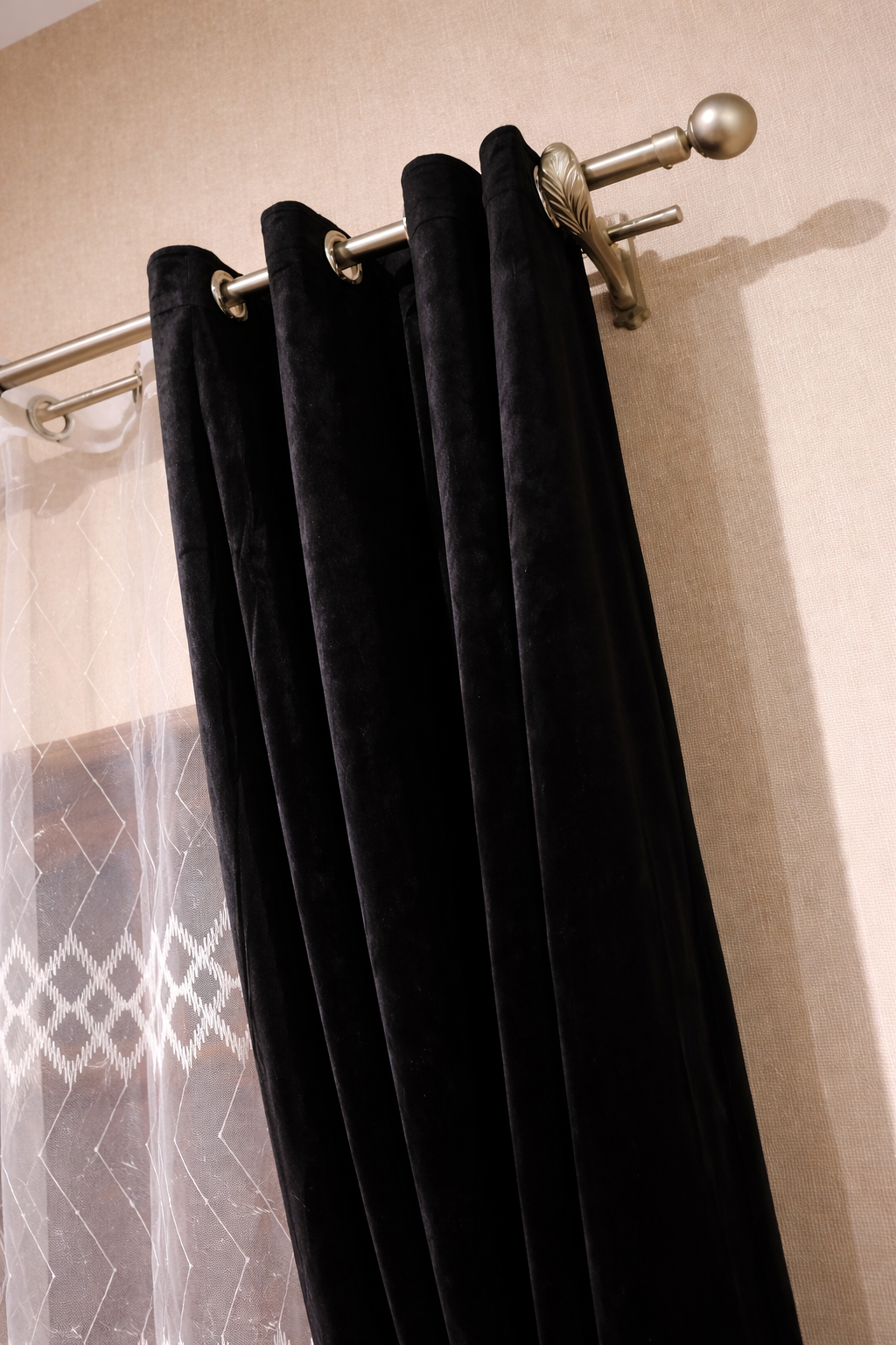 rideaux et cache-rideau simples (3 pièces)