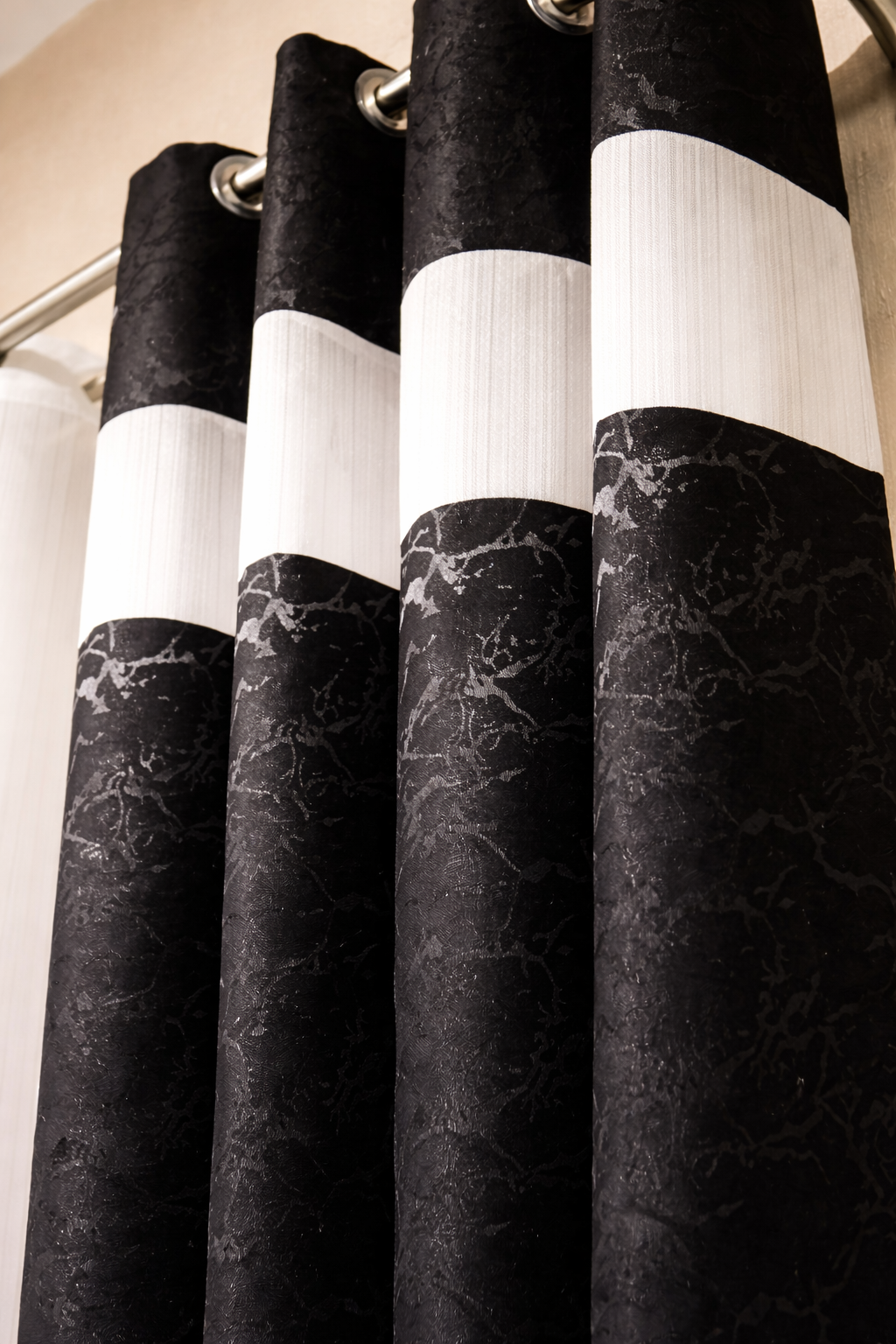 rideaux et cache-rideau coupé (3 pièces)