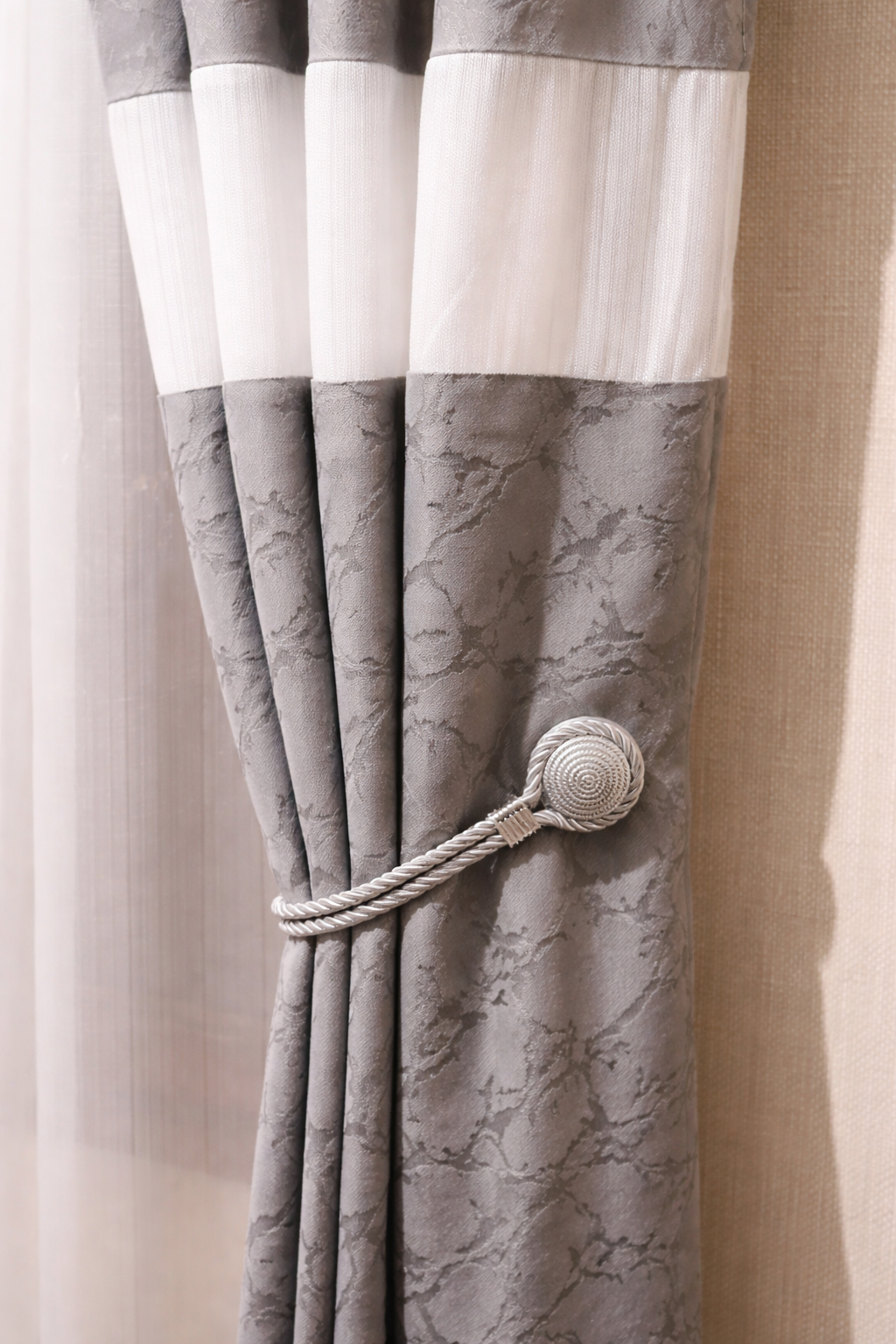 rideaux et cache-rideau coupé (3 pièces)