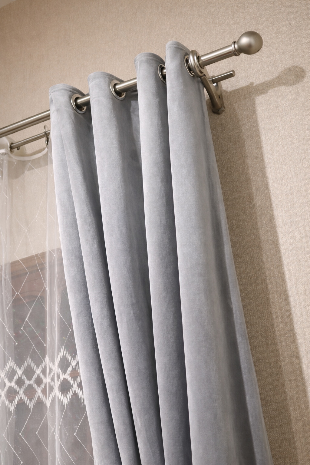rideaux et cache-rideau simples (3 pièces)