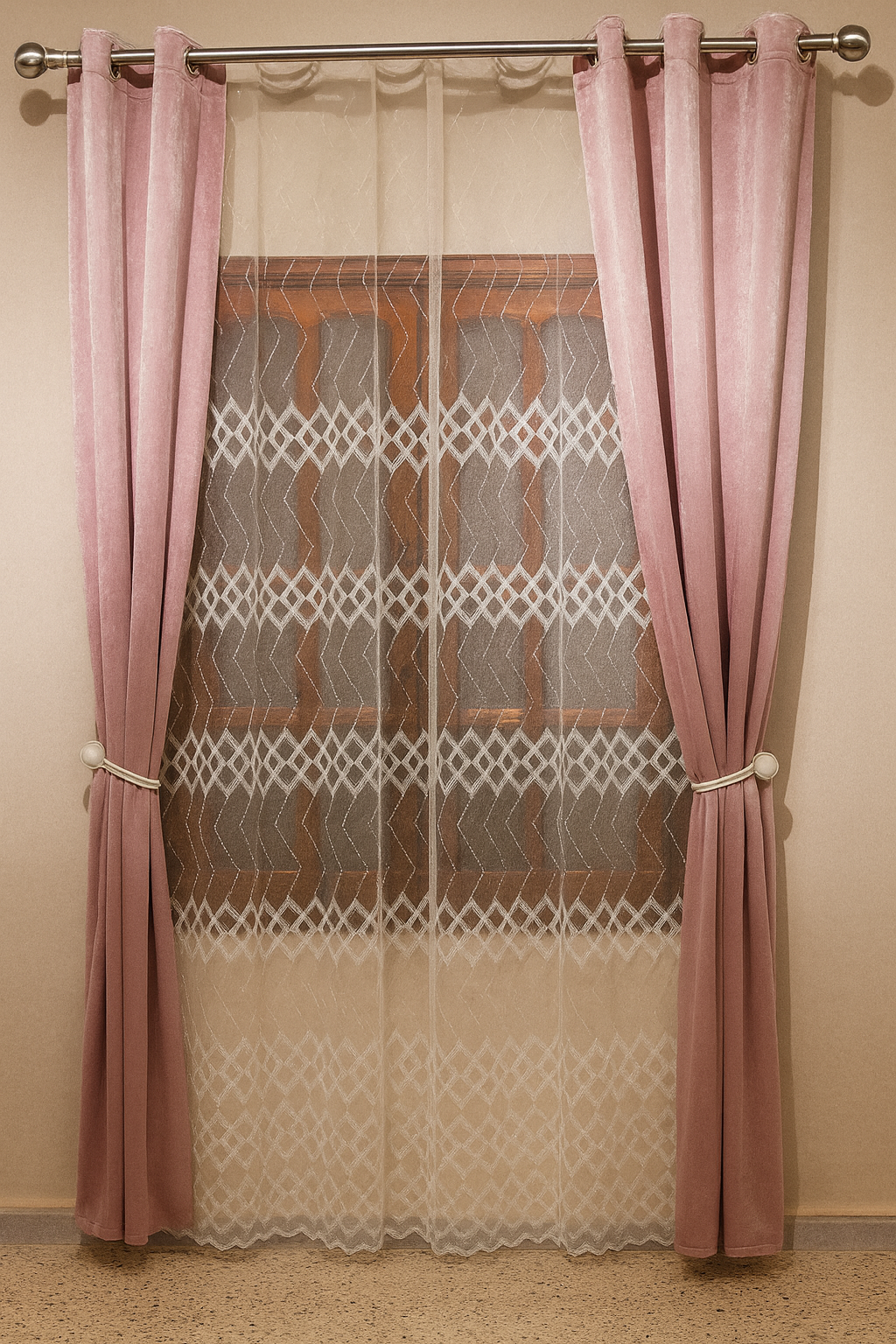 rideaux et cache-rideau simples (3 pièces)